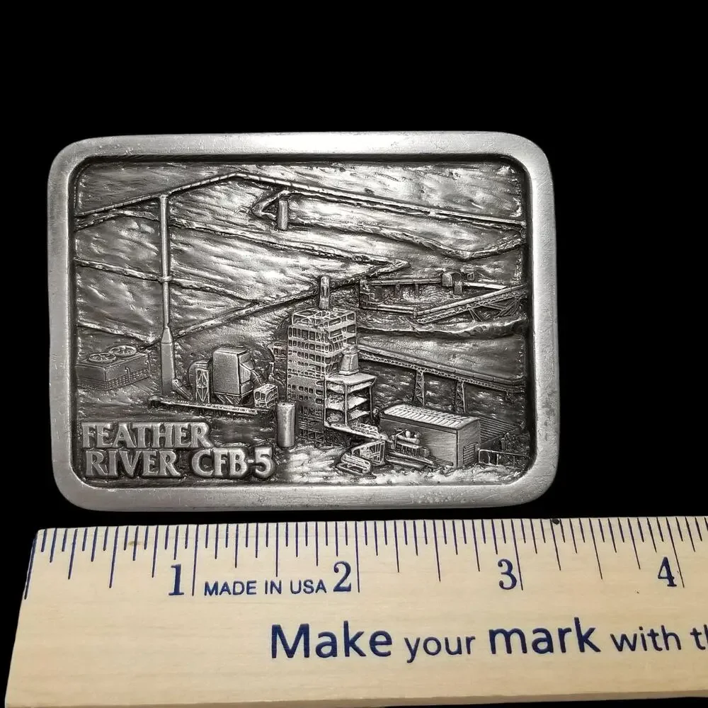 1987 Feather River CFB-5 Energy Facility Pewter Belt‎ Buckle Babcock & Wilcox